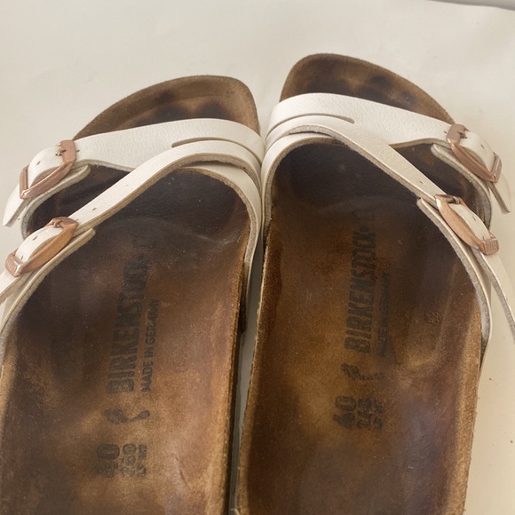 BIRKENSTOCK Yao Birko-Flor Patent Women's Sanda Patent White Sz L 9 M 7 - Picture 14 of 15